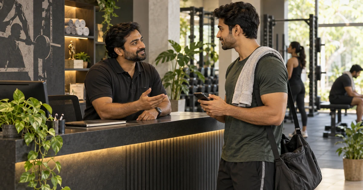 How do gyms use WhatsApp to talk to members?